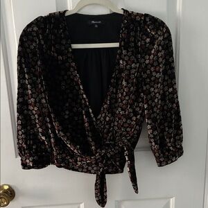 Madewell velvet flower top XXS